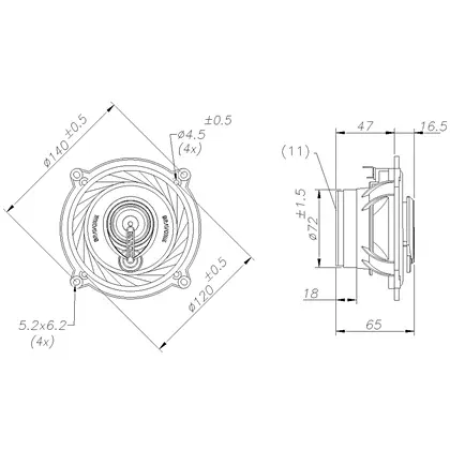 PAR ALTO-FALANTE TRIAXIAL BRAVOX 5 TR55U 100W RMS - Image 3