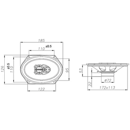 PAR ALTO-FALANTE TRIAXIAL BRAVOX 5X7 B3X57X 100W RMS - Image 3
