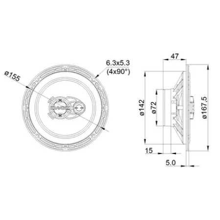 ALTO-FALANTE TRIAXIAL BRAVOX 6 B3X60X 100W RMS - Image 3