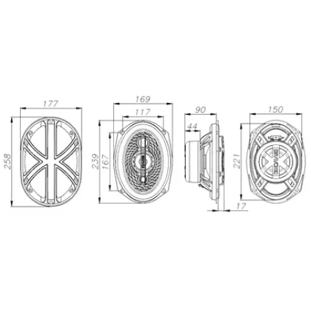 PAR ALTO-FALANTE QUADRIAXIAL 6X9" BRAVOX B4X69D 300W RMS - Image 3
