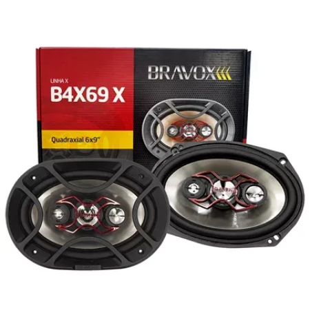 PAR ALTO-FALANTE QUADRIAXIAL 6X9" BRAVOX B4X69X 140W RMS