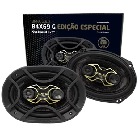 PAR ALTO-FALANTE QUADRIAXIAL 6X9" B4X69 GOLD 140W RMS