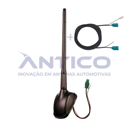 AN082 – Antena de Teto Amplificada Dianteira GM – Haste MegaFlex – Conector Fakra – Extensão Fakra 2,50m