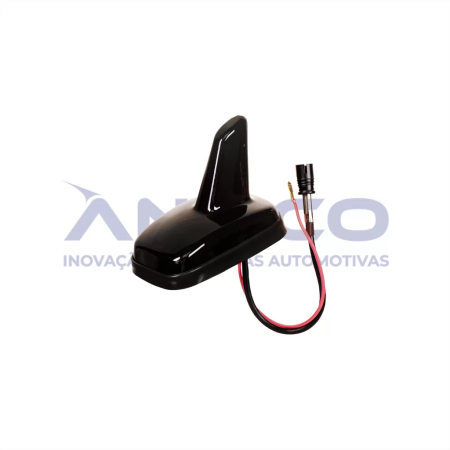 AN109 – Antena de Teto Traseira Shark Amplificada GM/VW – Black Piano – Conector Raku