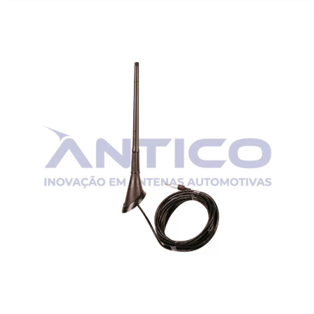 AN122 – Antena de Teto Traseira VW – Haste MegaFlex – Cabo Longo Conector PlugDin 4,00 m