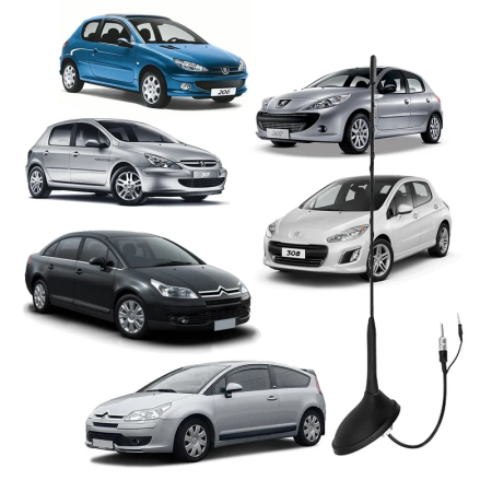 AN-95 TETO ANTICO AMP TRAS PEUGEOT 206/207/307/308 HASTE LONGA ESPIRAL C/ CABO 25CM PLUG