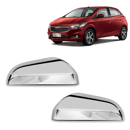 Aplique Cromado Retrovisor LD Onix Joy 20 a 21 e Onix 13 a 19,Prisma 13 a 19 e Prisma Joy 20 a 21