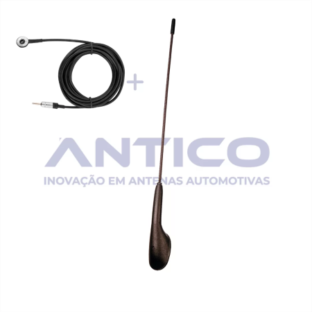 AN034 – Antena de Teto Dianteira FIAT / CITROËN / MITSUBISHI / PEUGEOT / VAN – Haste Espiral Fixa – Extensão 2,50 m PlugDin