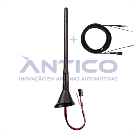AN064 – Antena de Teto Amplificada Traseira GM- Haste MegaFlex – Conector RAKU – Extensão RAST 3,80m