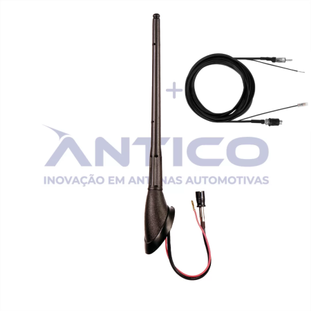 AN065 – Antena de Teto Amplificada Dianteira GM – Haste MegaFlex – Conector RAKU – Extensão RAST 2,50m
