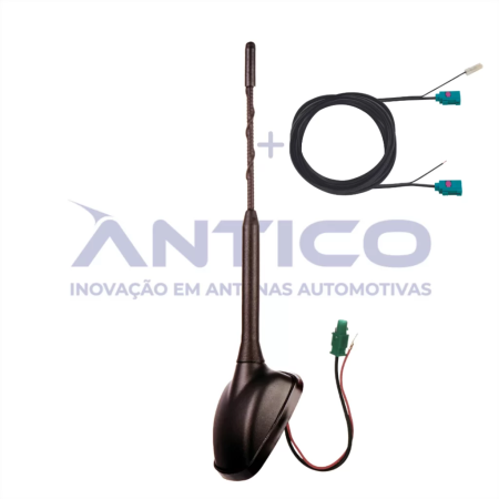 AN080 – Antena de Teto Amplificada Dianteira GM – Haste Mini Espiral – Conector Fakra – Extensão Fakra 2,50m