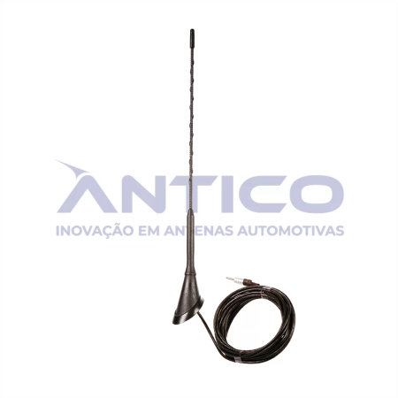 AN126 – Antena de Teto Traseira VW – Haste Longa Espiral – Cabo Longo Conector Plug Din (4m)