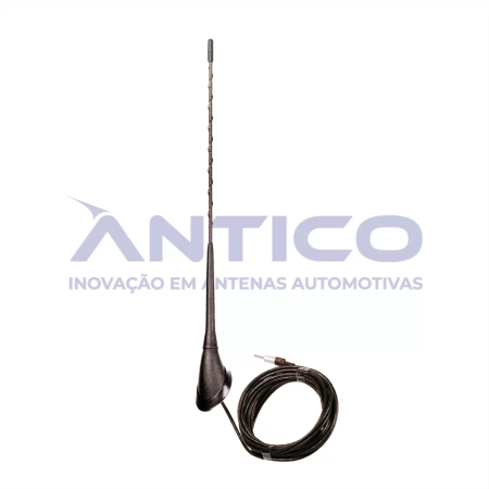 AN128 – Antena de Teto Dianteira GM – Haste Longa Espiral – Cabo Longo Conector PlugDin 3,00 m