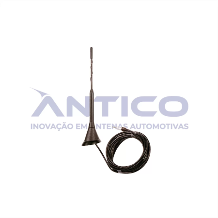 AN130 – Antena de Teto Traseira GM – Haste Mini Espiral – Cabo Longo Conector PlugDin 4,00 m