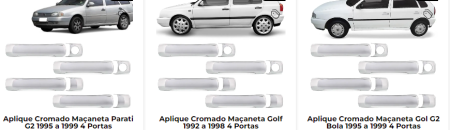 APLQUE DE MACANETA 4P - GOL G2 BOLA 95/99 /PARATI G2 95/99 /GOLF 92/98
