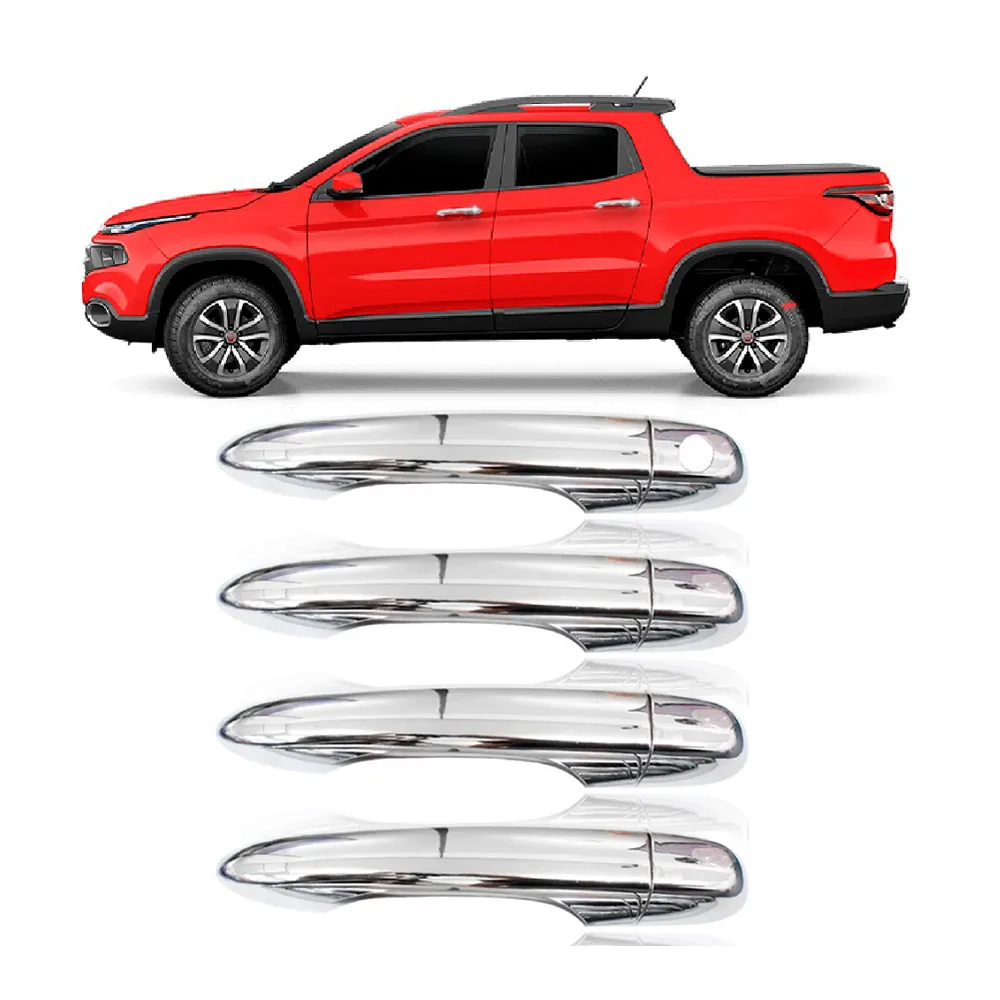 Aplique Cromado Maçanetas Toro 2016 a 2024 4 Portas Sem Keyless