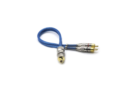 CABO RCA PRIME Y PLUG METAL 2 MACHOS 5MM AZUL