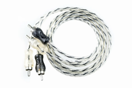 Cabo RCA Injetado 4mm 1m Preto/Prata Svart