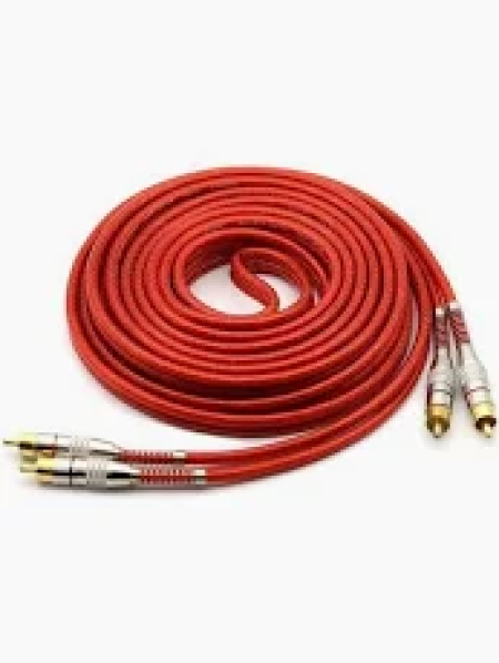 CABO RCA PRIME PLUG METAL 5 METROS 5MM VERMELHO
