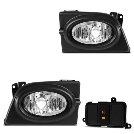KIT FAROL DE MILHA CIVIC 06/08 MOLDURA PRETA SUITS