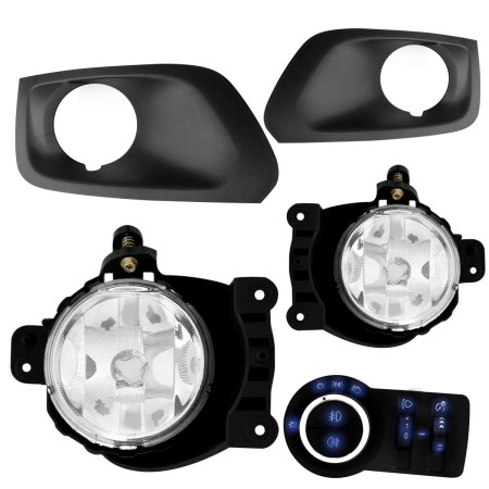 KIT FAROL DE MILHA ONIX LT/PRISMA 17/19 MOLDURA PRETA SUITS