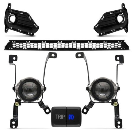 KIT FAROL DE MILHA HB20 16/19 MOLDURA 3 PARTES SUITS