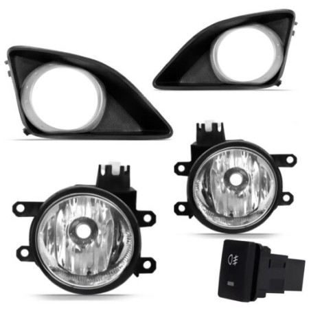 KIT FAROL DE MILHA COROLLA 08/11 MOLDURA CROMO SUITS