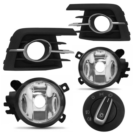 KIT FAROL DE MILHA GOL G7 MOLDURA CROMO SUITS