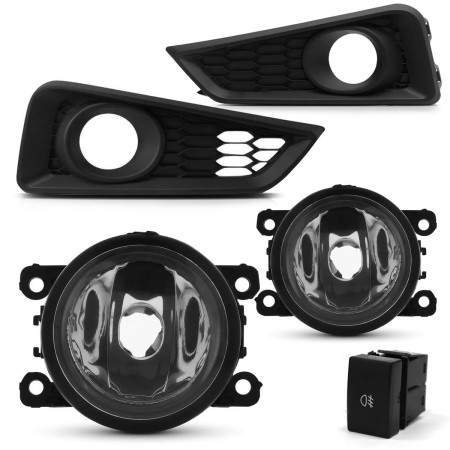 KIT FAROL DE MILHA CITY 14/15 MOLDURA PRETA SUITS