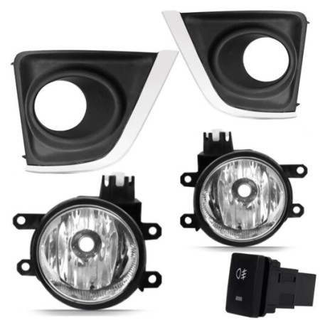 KIT FAROL DE MILHA COROLLA 15/17 MOLDURA CROMO SUITS