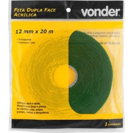 FITA DUPLA FACE ACRILICA LARGA/FINA VONDER