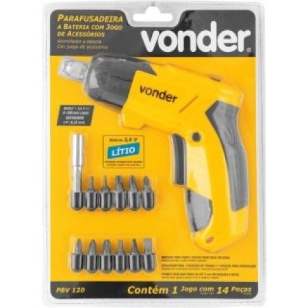 PARAFUSADEIRA BAT3,6V KIT C/12PCS VONDER - Imagem 2