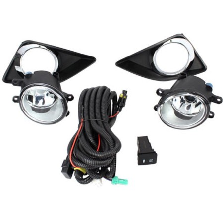 KIT FAROL DE MILHA TOYOTA COROLLA C/ ARO CROMADO SHOCKLIGHT