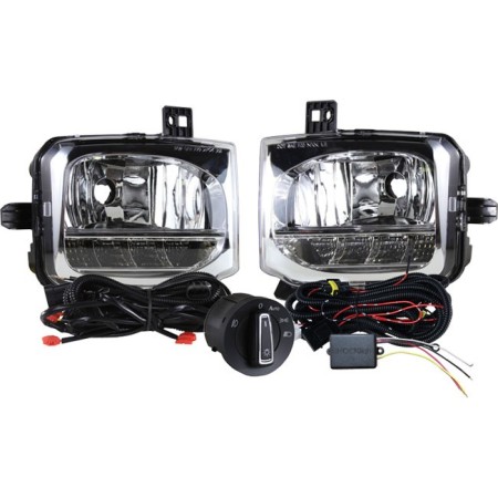 KIT FAROL DE MILHA TCROSS 2018 DRL + PISCA SHOCKLIGHT