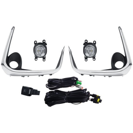 KIT FAROL DE MILHA COROLLA 2020 MOLDURA CROMADA SHOCKLIGHT