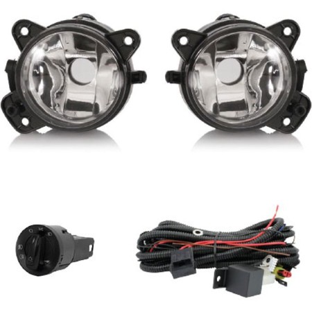 KIT FAROL DE MILHA VW GOLF 08-10 BOTAO REDONDO SHOCKLIGHT