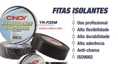 FITA ISOLANTE 20M ANTI CHAMAS CINOY