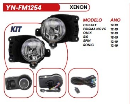 KIT FAROL DE MILHA COBALT/PRISMA NOVO / ONIX/ SPIN/ SONIC/ S10  CINOY