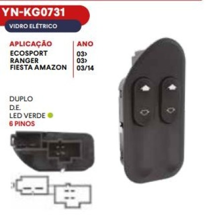 INTER VIDRO CINOY FORD ESQ ECOSPORT 03/07 FIESTA AMAZON 02/14
